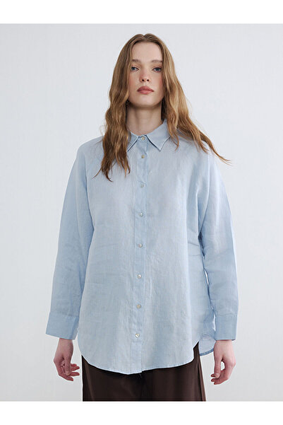 LC Waikiki NEVAVM με διαφορά σε χρώμα LCW Modest Blue Γυναικείο πουκάμισο από...