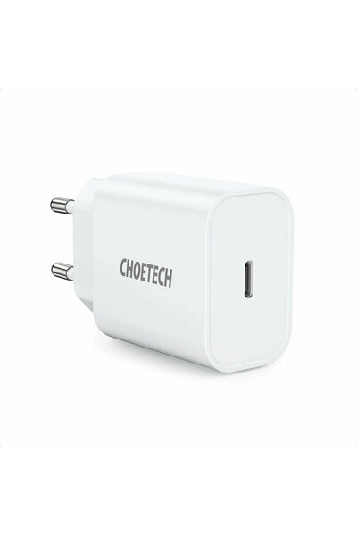 CHOETECH Φορτιστής με θύρα USB-C 20W Power Delivery Λευκός 2 τεμάχια