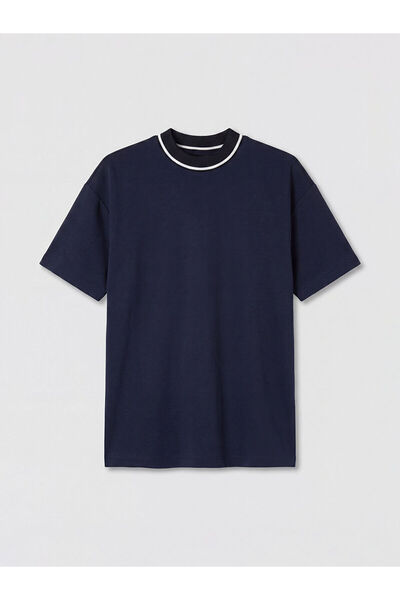 LC Waikiki Nevavm Farkıyla Lcw Modest Navy Blue Oval Neck Soft Touch Women's ...