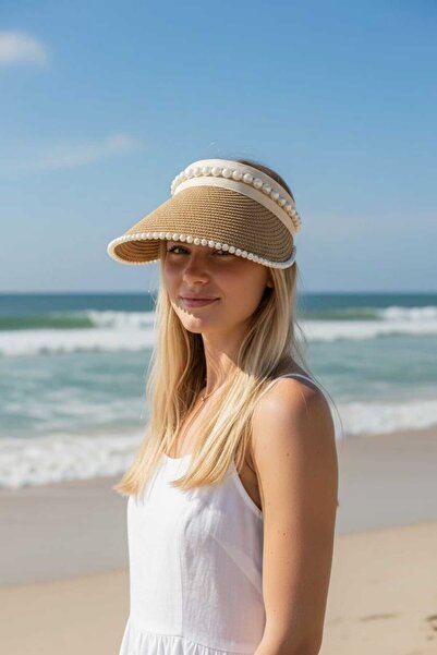 Aware Time Ψάθινο καπέλο τένις παραλίας με πέρλες