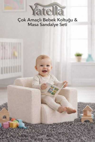 yatella Çok Amaçlı Bebek Koltuğu & Masa Sandalye Seti - BEJ