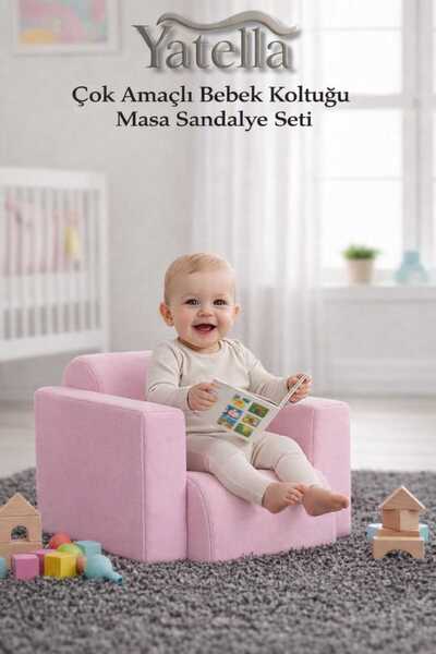 yatella Çok Amaçlı Bebek Koltuğu & Masa Sandalye Seti - PEMBE