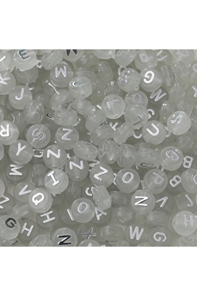 Choice10 Luminous-white 30pcs 6*10mm Mixed Acrylic Letter Beads Round Spacer ...