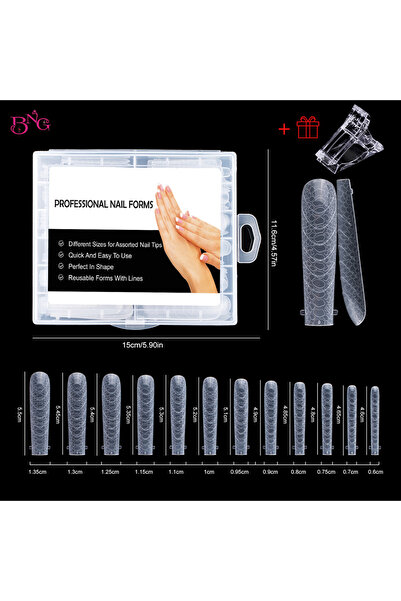 Choice3 G-120pcs-box BNG 120Pcs Dual Forms Nails for Poly Nail Gel Snake Reli...