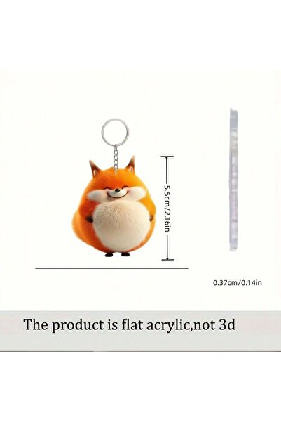 Choice A Cute acrylic fox keychain -2D pattern perfect for Thanksgiving backp...