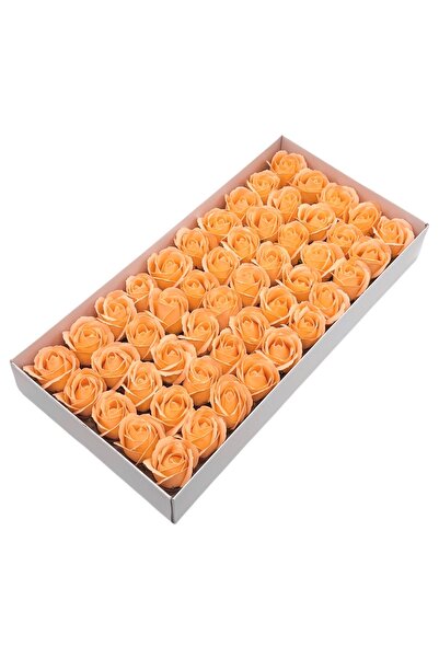 AFO Σετ 50 αρωματικών τριαντάφυλλων σαπουνιού, με αληθινή αίσθηση, ροδακινί