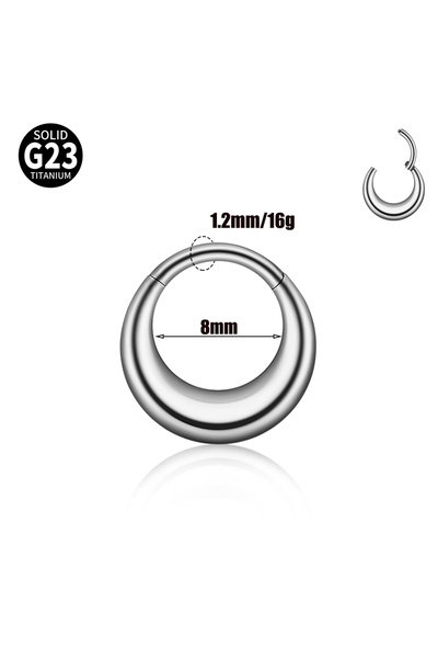 choice2 1PCS Silver 1.2x8mm 1pcs G23 Titanium Silver&Gold Color Moon Septum N...