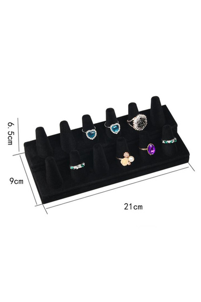 choice2 M Black Velvet Cute Finger Tip Ring Display Holder Resin Ring Display...