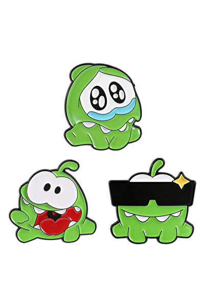 Choice3 TZ2479 Om Nom Enamel Pins Simulation Game Character Green Monster Bro...