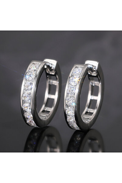 Choice E4533 Huitan Fashion Lady Hoop Earrings Gold Color/Silver Color Inlaid...