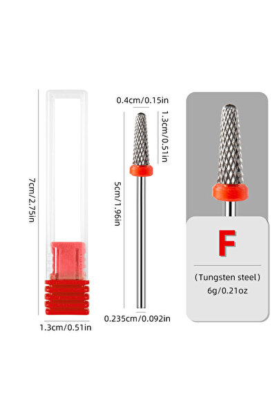 choice2 F Tungsten Carbide Nail Drill Bit with Taper Radius Design Nail Filin...