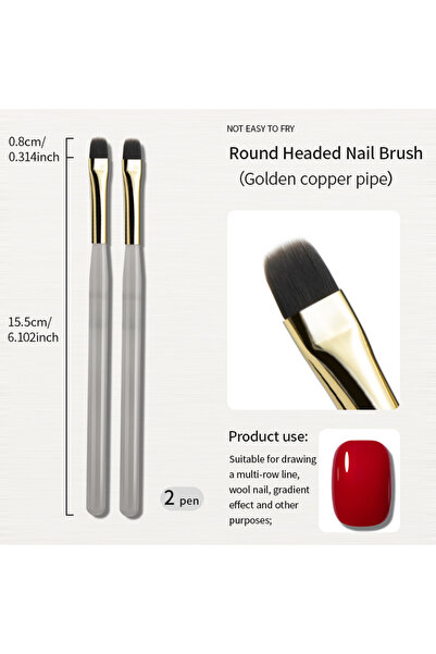 Choice3 Round Headed Pen 2pc 1/2/3pcs Nail Art Brush Elasticity Sweep Brush D...