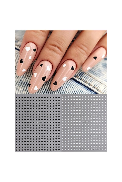 Choice Ivory Y2K Nail Stickers Heart-shaped Glittering Cute Charming Nail Dec...
