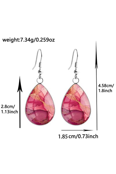 Choice Red Silver 1 Pair of Valentine's Day Flower-Patterned Earrings with Co...