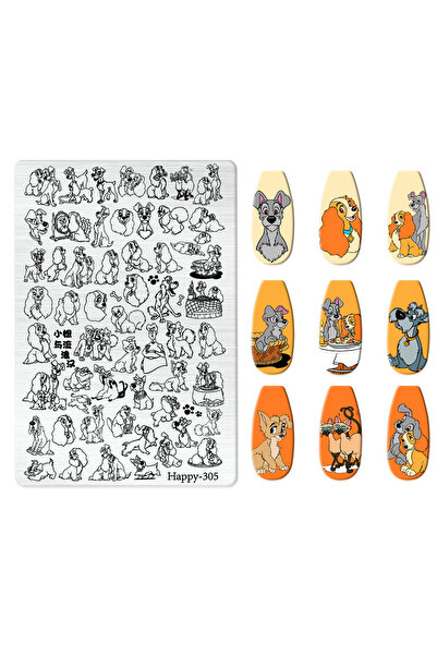 Choice HP-305 9.5*14 Cartoon Animals Nail Art Stamping Plates Snake Cats Butt...