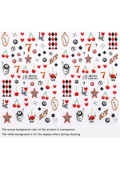 choice2 Fuchsia Billiard 8-Ball & Number 7 Self-Adhesive Nail Stickers - Self...