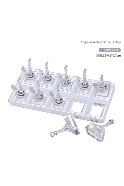 Choice 01 SquareTransparent 5/10Grid Non-Magnetic Nail Acrylic Display Stand ...