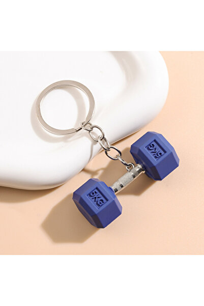 choice2 Blue 1pc Creative Pvc Dumbbell Keychain Sports Style Car Key Ring Fit...
