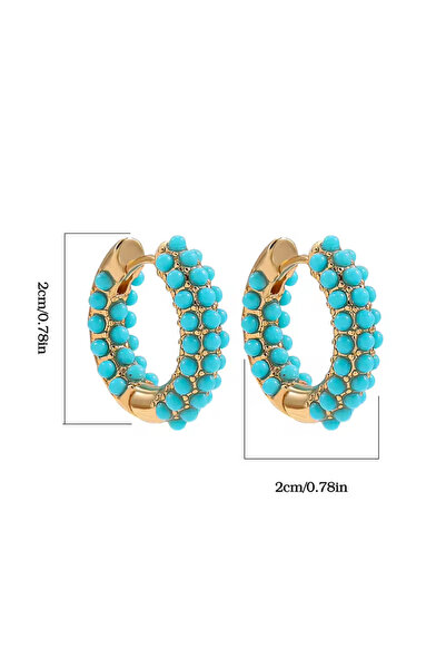 Choice1 21799 Fashion Round Beads Hoop Earrings for Women Trendy Geometric Ci...