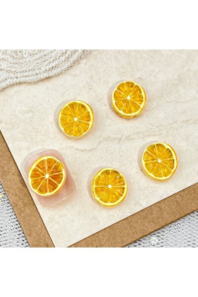 Choice 10pcs Sliced Fruits Orange Resin Nail Charms Simulated Food Toys Lemon...