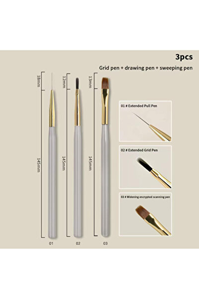 Choice7 3pcs set 1/2/3pcs Nail Art Brush Elasticity Sweep Brush DIY Gradient ...