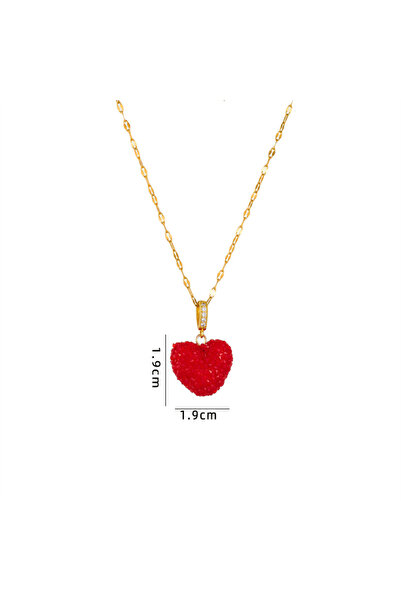 Choice3 Red ZAKOL Romantic Copper Candy Colorful Heart Pendant Necklace Stain...
