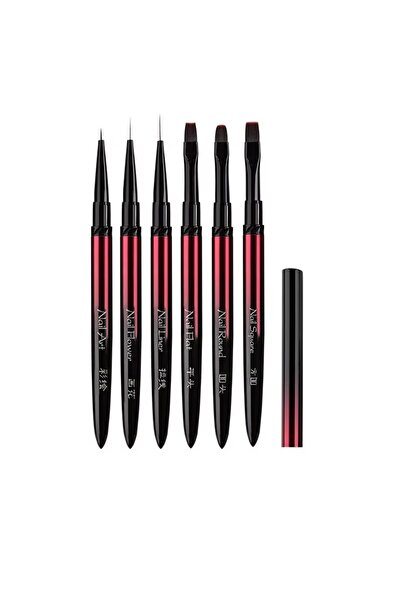 Choice12 P-H0620-010203070810 New 1/13pcs Nail Art Brush Set Black Red Metal ...