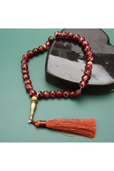 Choice3 Red New 33 Beads 10mm Cracked Glass Tasbih Muslim Prayer Beads for Da...