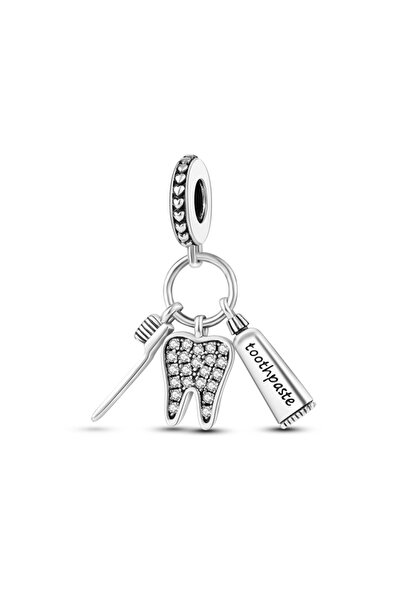 Choice KTC283 Original 925 Sterling Silver Charms Bead Toothbrush Pendant Too...