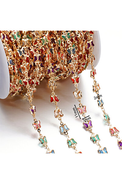 Choice7 Golden-06 1Meter Copper Chain With Crystal Beads Chain DIY Necklace B...
