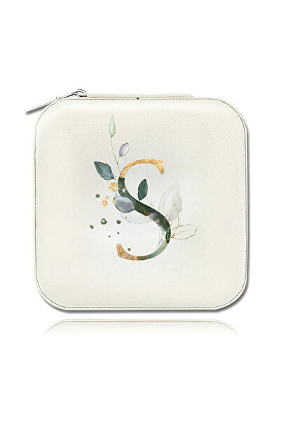 Choice15 MFQ-12-S Elegant Zipper Travel Jewelry Case A-Z Letter Print Valenti...