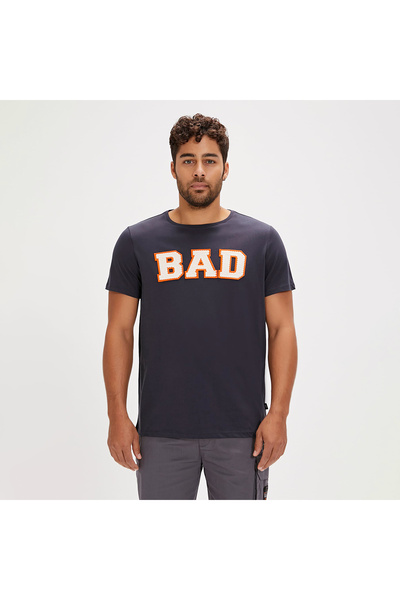 Bad Bear تي شيرت رجالي من اللباد باللون الأزرق الداكن
