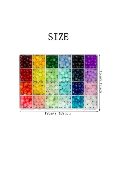 Choice 8mm 600pcs Beading Kit: 500+pcs 8mm Glass & Crystal Beads in 24 Colors...