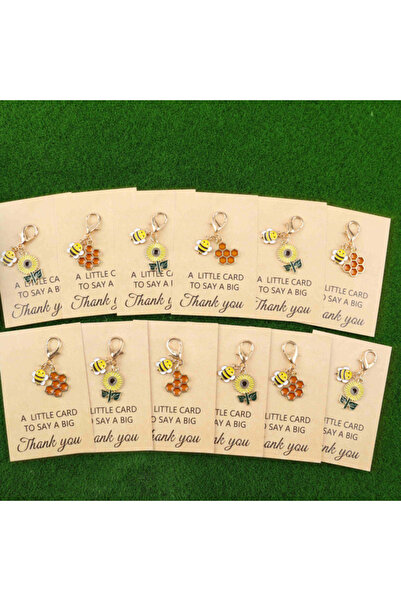 choice2 6 cm Khaki 12Bee Keychain Set，Honeycomb and Sunflower in German“Lucky...