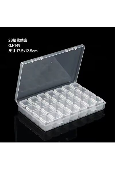 Choice3 White-28ge 28 Slots Clear Rainbow Nail Art Glitter Rhinestone Storage...