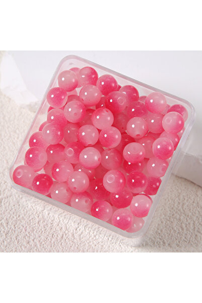 Choice 8mm Red Color 100pcs 100pcs/8mm Glass Imitation Jade Bead Gradient Dou...