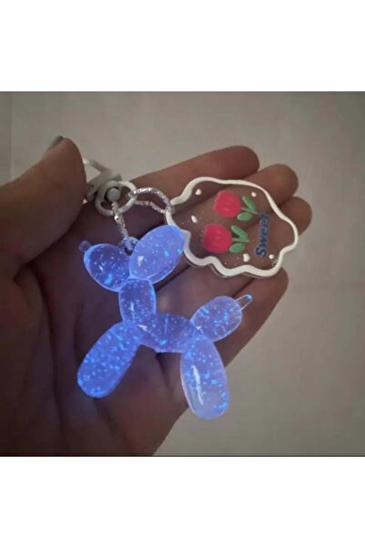 Choice3 01 Balloon Dog Luminous Keychain Balloon Dog Glow At Night Pewndant K...