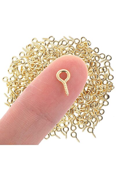 Choice 300PCS Mini Eye Pins And Hooks Jewelry Making Golden Tone Clasps And S...