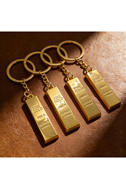 choice2 4PCS Adorable Whimsical Gold Zinc Alloy Keychain - Fun Mini Brick Bar...