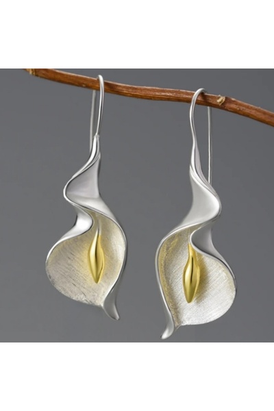 Choice1 T1038-Silvery Exquisite Blooming Flower Hook Earrings Personality Acc...