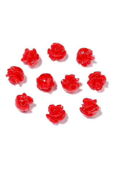 Choice4 Red 30pcs/lot Flower Shape Resin Beads Colorful Artificial Coral Bead...