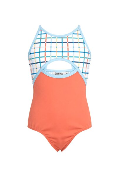 Ozmoz By Mukadder Özden 50 Uv Protection Orange Girls' Swimsuit