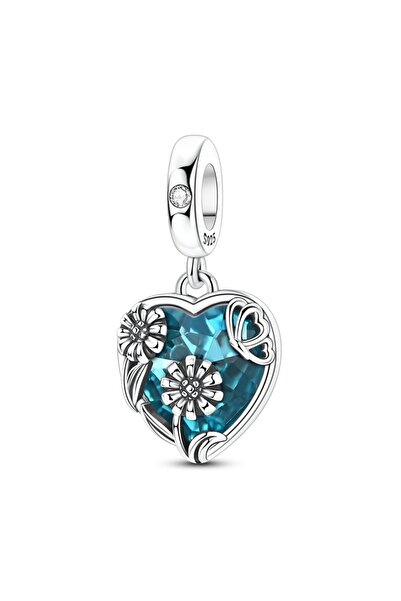 Choice KTC2044 Original 925 Sterling Silver Charm Sunflower Heart Glass Penda...