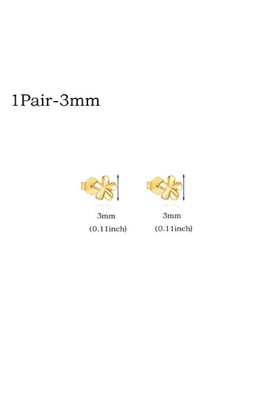 Choice Style 2 3Pcs Vintage Mini Premium Flower Stud Earrings,14K Gold Plated...
