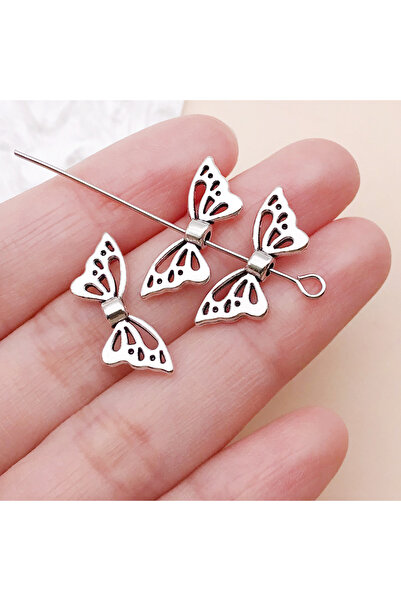 Choice7 24705-30pcs 30pcs/lot Hollow Butterfly Loose Bead Spacer Beads Silver...