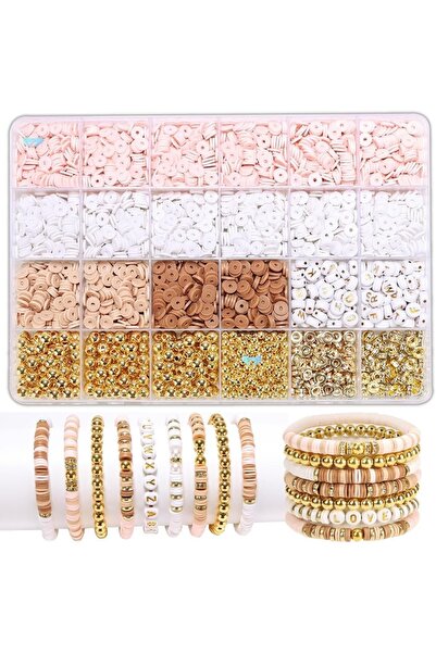 Choice Brown Plate 1900+PCS DIY Clay Beads Bracelet Making Kit - Friendship J...