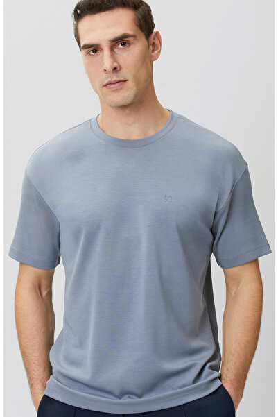 Network Comfort Mavi Basic Bisiklet Yaka Modal T-shirt