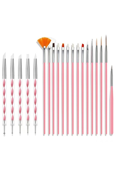 Choice1 مجموعة أدوات فن الأظافر DIY مكونة من 20 قطعة، 15 فرشاة فن الأظافر/5 أ...