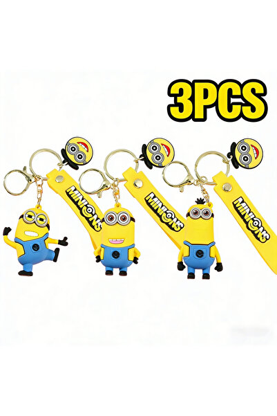 Choice9 MINISO Mix(3PCS) 1/3/7/14PCS New Trendy Anime Minions Keychain PVC Ch...