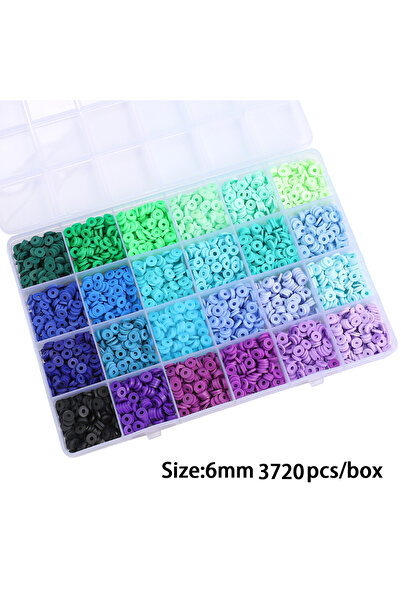 Choice1 color1 3700pcs 24 Grids 6mm Polymer Clay Beads Set for DIY Handmade B...